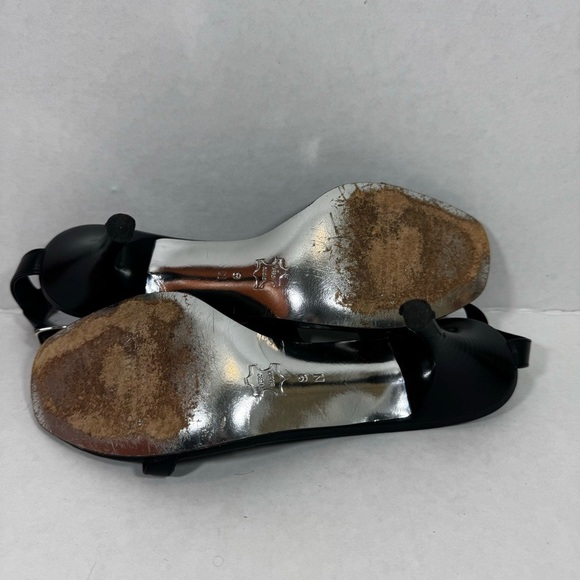 Donald J Pliner Black Leather Strappy T-strap heels Made in Italy Size 9N narrow - Picture 12 of 14